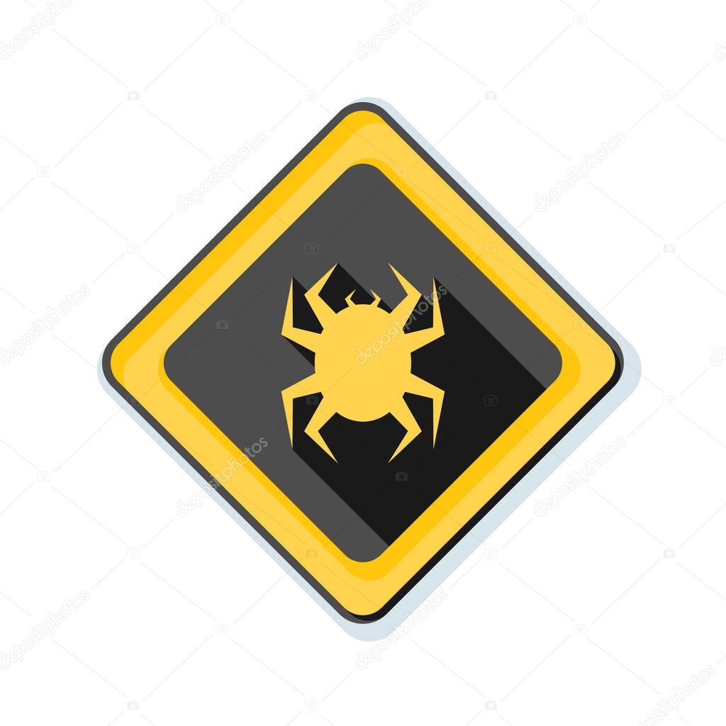 computer virus sign icon