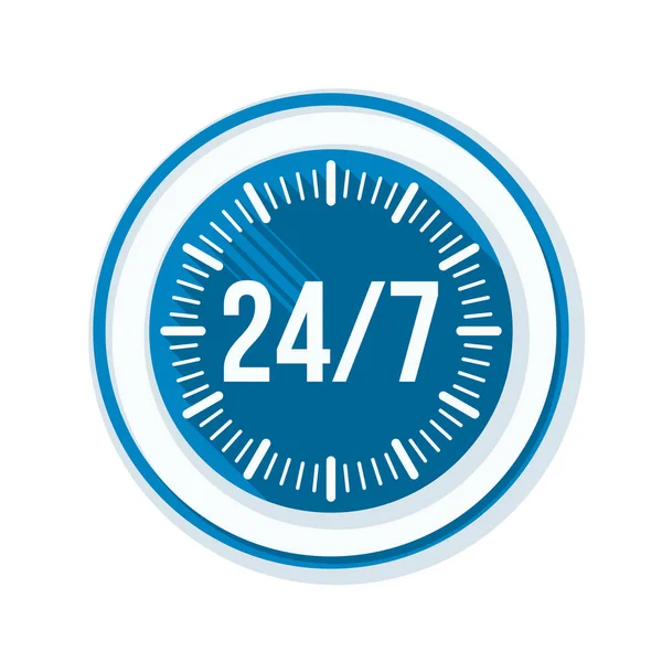 24 / 7 Uhr Taste — Stockvektor