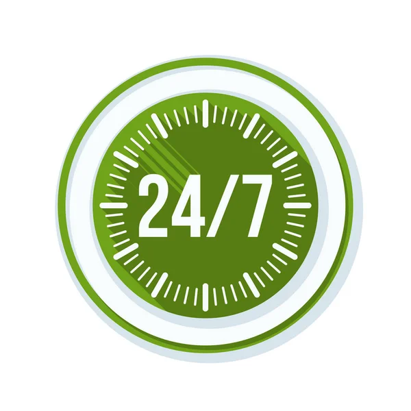 24 / 7 Uhr Taste — Stockvektor