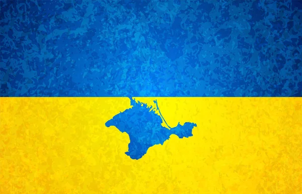 Crimea Yarımadası ile Ukrayna bayrağı