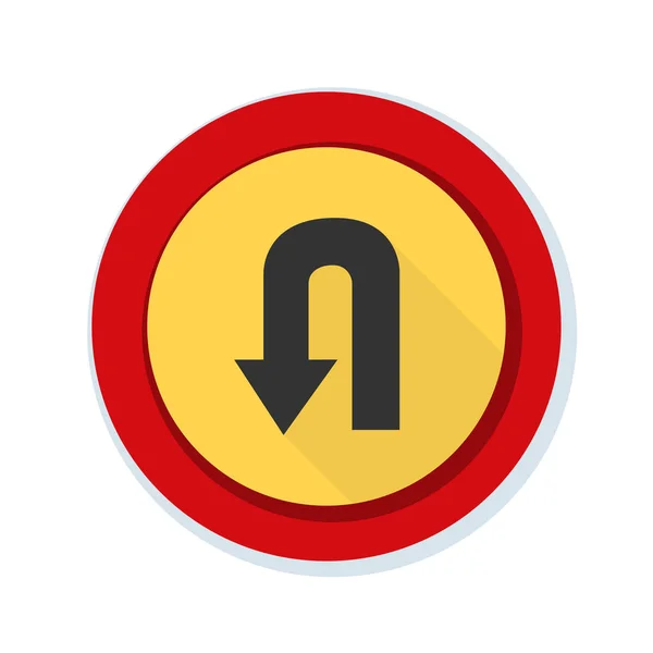 U-turn roadsign icon — Stock Vector