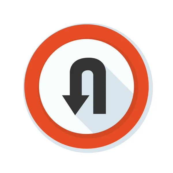 Icône de panneau de route u-turn — Image vectorielle