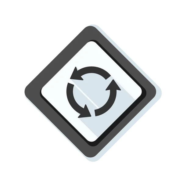 Verkehrszeichensymbol Kreisverkehr — Stockvektor