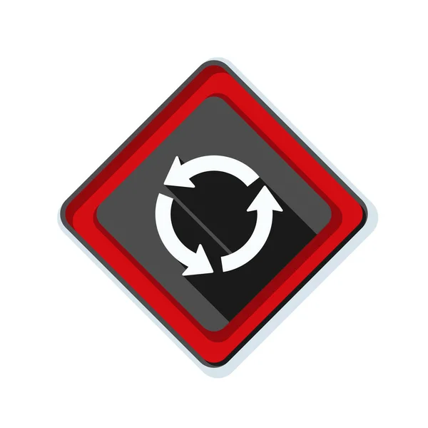 Rotonda icono de la señal de tráfico — Vector de stock