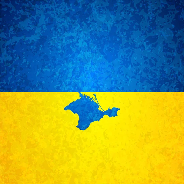 Ukraine flag with Crimea peninsula — Stock Vector