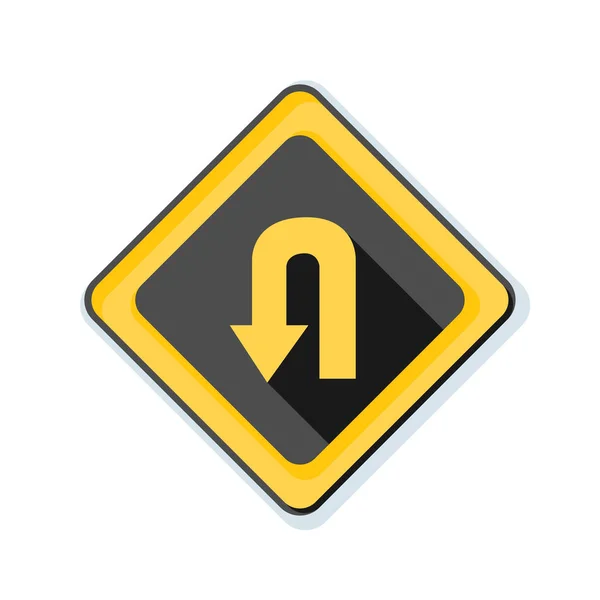 U-turn bord pictogram — Stockvector