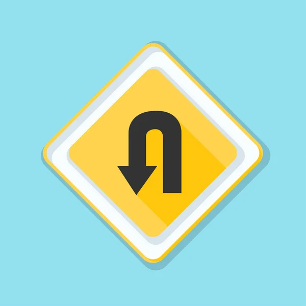 U-turn roadsign ikon — Stock Vector