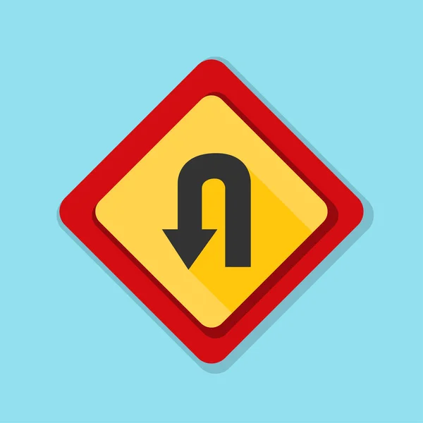 U-turn roadsign ikon — Stock Vector