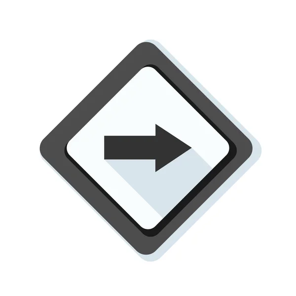 Dirección correcta icono de la señal de tráfico — Archivo Imágenes Vectoriales