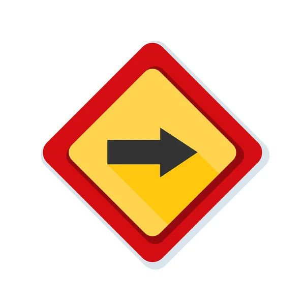 Right direction roadsign icon — Stock Vector