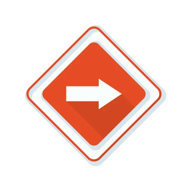 Right direction roadsign icon — Stock Vector