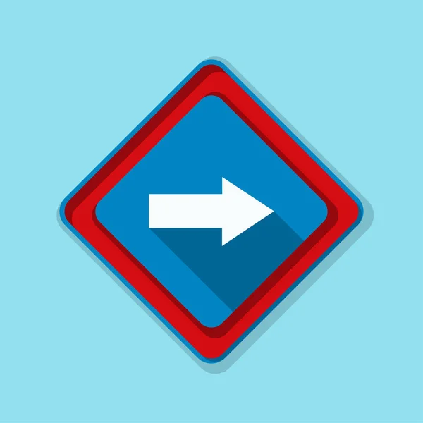 Icône de panneau de route de bonne direction — Image vectorielle
