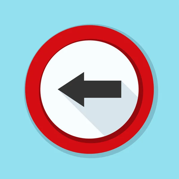 Left direction roadsign icon — Stock Vector