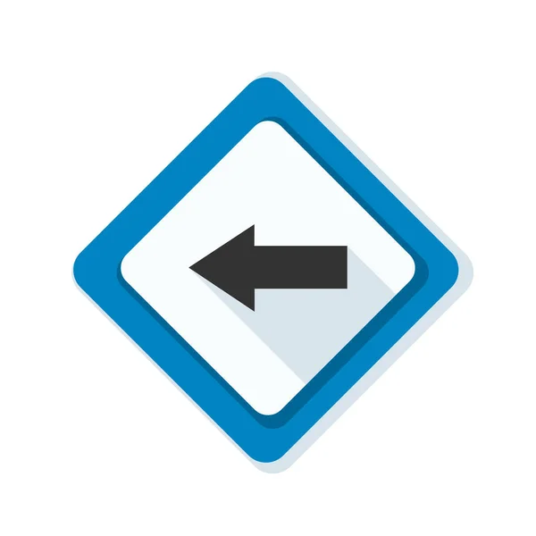 Dirección izquierda símbolo de la carretera icono — Archivo Imágenes Vectoriales