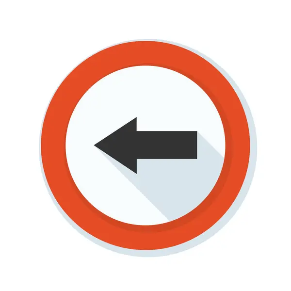 Ícone roadsign direção esquerda — Vetor de Stock