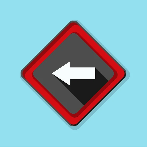 Left direction roadsign icon — Stock Vector