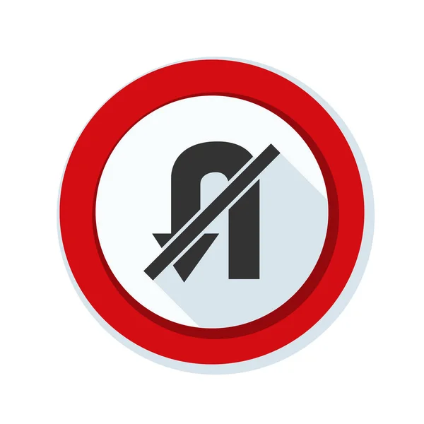 Prohibido u signo de giro icono — Vector de stock