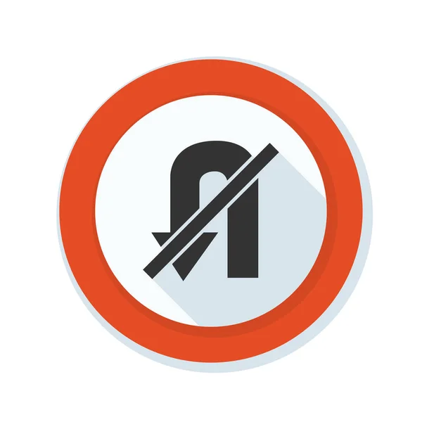 Forbidden u turn sign icon — Stock Vector