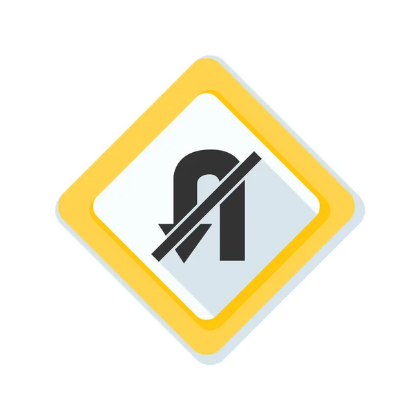 Forbidden u turn sign icon — Stock Vector