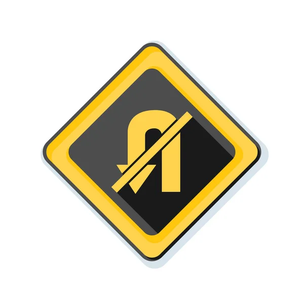 Prohibido u signo de giro icono — Archivo Imágenes Vectoriales