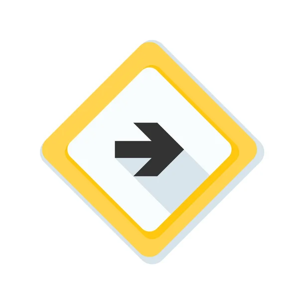 正确的方向前进道路标志牌上写图标 — 图库矢量图片