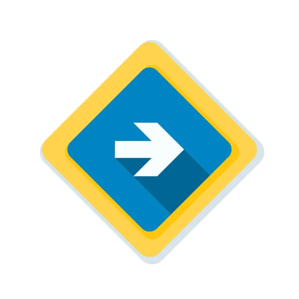 Right direction roadsign icon — Stock Vector