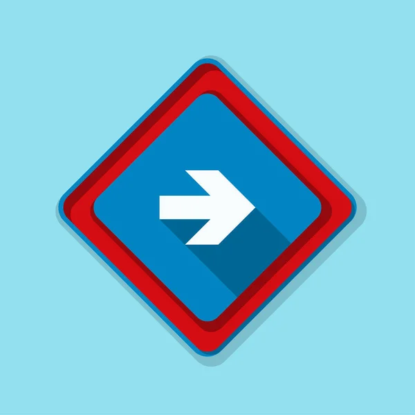 Right direction roadsign icon — Stock Vector