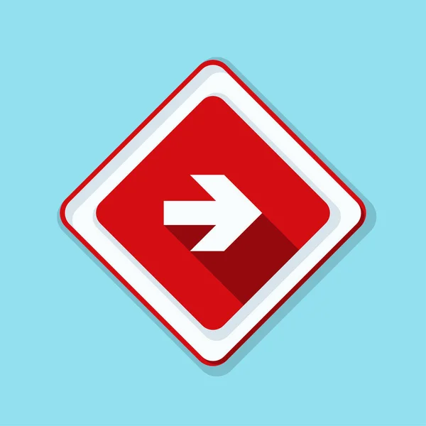 Right direction roadsign icon — Stock Vector