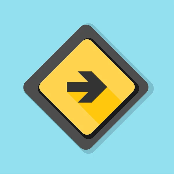 Dirección correcta icono de la señal de tráfico — Vector de stock