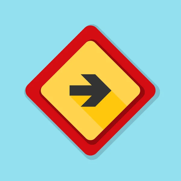 Ícone de sinal de estrada direção direita — Vetor de Stock