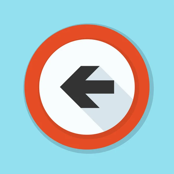 Left direction roadsign icon — Stock Vector