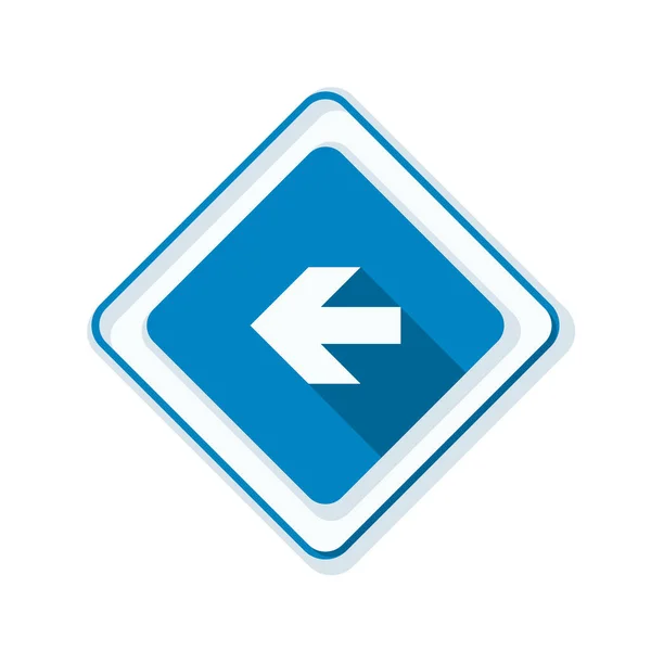 Dirección izquierda símbolo de la carretera icono — Vector de stock