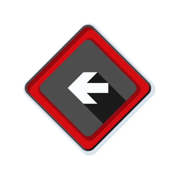 Ícone roadsign direção esquerda — Vetor de Stock