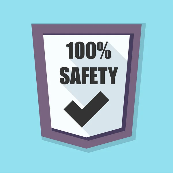 100% safety shield sign — Stock Vector