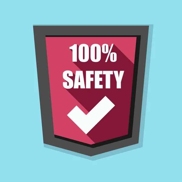 100%安全盾牌标志 — 图库矢量图片