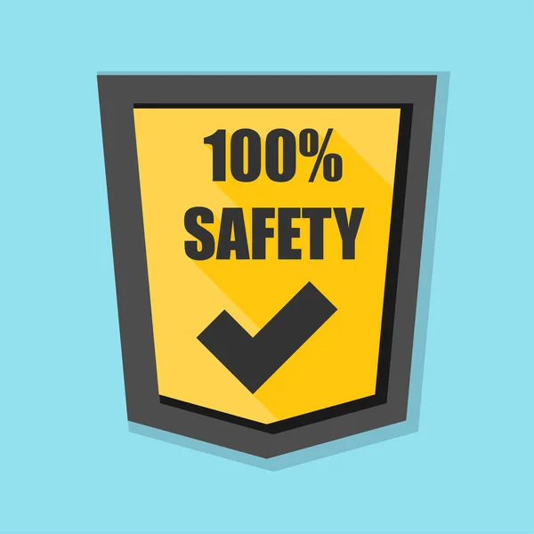 100% 安全シールド記号 — ストックベクタ