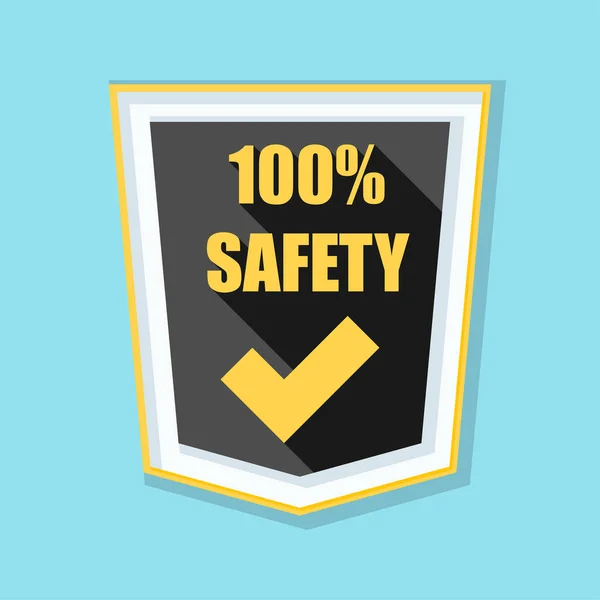 100% safety shield sign — Stock Vector