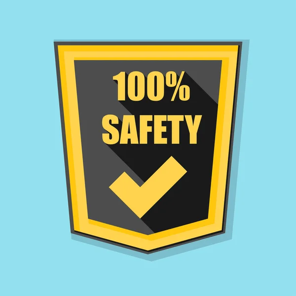 100% safety shield sign — Stock Vector