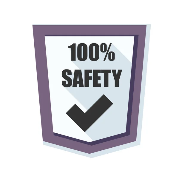 100% safety shield sign — Stock Vector