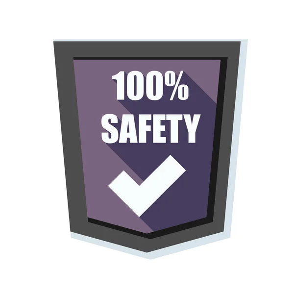 100% ασφάλεια ασπίδα σύμβολο — Διανυσματικό Αρχείο