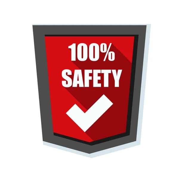 100% sinal de escudo de segurança — Vetor de Stock