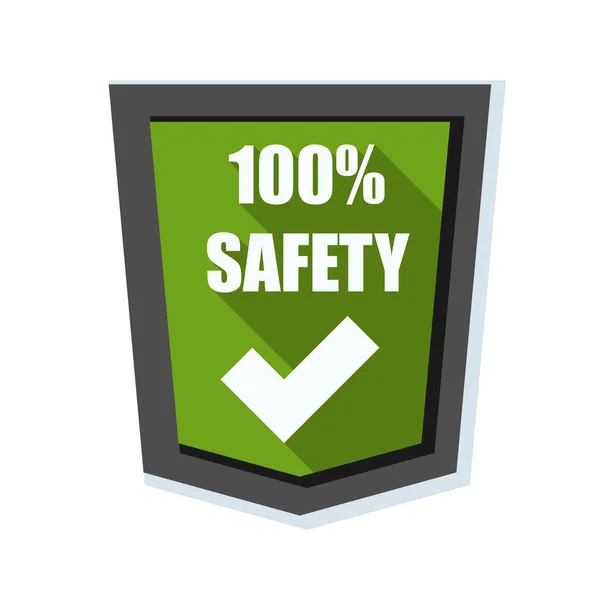 100% safety shield sign — Stock Vector