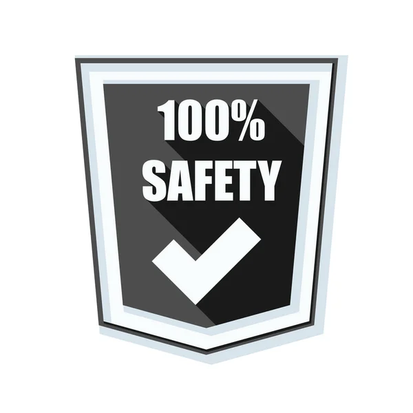 100% safety shield sign — Stock Vector