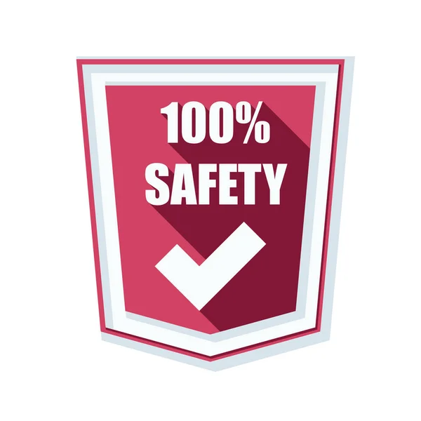 100% safety shield sign — Stock Vector