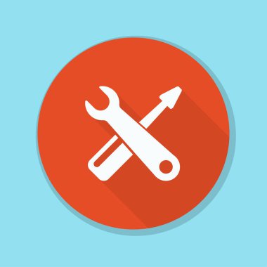 İngiliz anahtarı ve tornavida simgesi