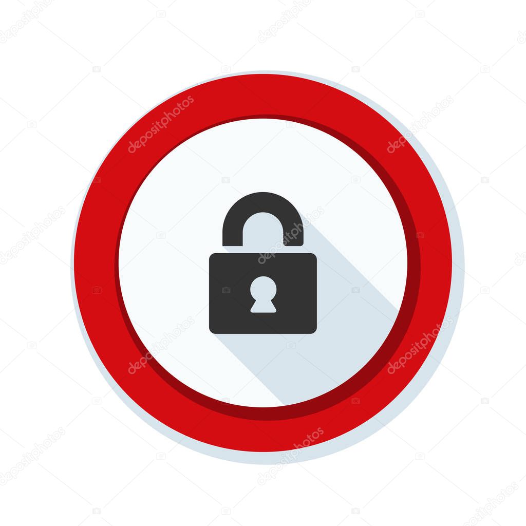 Secure lock button sign