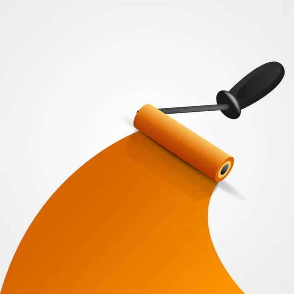 Narancssárga Roller ecset eszköz — Stock Vector
