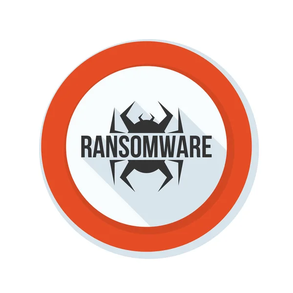 Señal de peligro de ransomware — Vector de stock