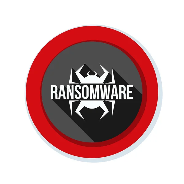 Znak zagrożenia Ransomware — Wektor stockowy