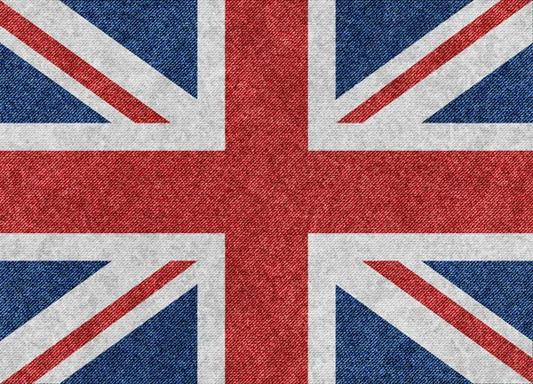 Denim texturé grand drapeau britannique — Image vectorielle